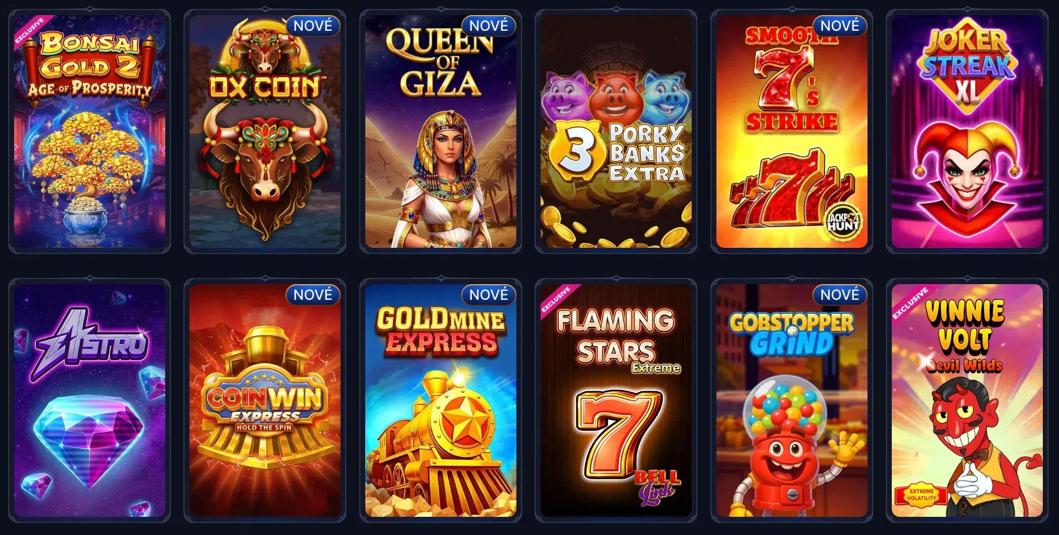 Kolekce hracích automatů v Cazeus casino